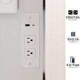 17" Round LED Mirror Vanity TableCushioned Stool, Equipped With 2 AC2 USB Power Socket, Big W3258P311343