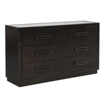 ZUN Modern Bedroom Furniture 1pc Dresser of 6x Drawers Charcoal Finish Glass Insert Top Stylish Gunmetal B011P201585