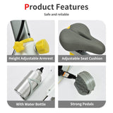 Indoor Exercise Bike Cycling Bike with Comfortable Seat Cushion YellowWhite W2031P313251