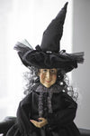 ZUN Set of 3 19"H Halloween Witch Decor, Purple/Orange/Black W2078P235723