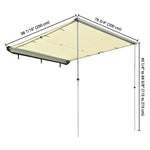 ZUN 6.6ft x 8.2ft, Rooftop Pullout Ripstop UPF50+ Side Awning, Reinforced Hinges & Poles for 61711410