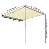 ZUN 6.6ft x 8.2ft, Rooftop Pullout Ripstop UPF50+ Side Awning, Reinforced Hinges & Poles for 61711410