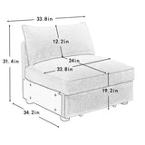 Armless sofa Velvet-Orange W3041P293509