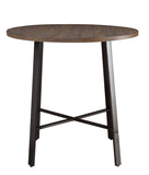 ZUN 1pc Round Counter Height Table Gray Metal Finish Rustic Industrial Style Furniture B011P246324