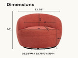 Galleria 360 Swivel Teddy Sherpa Barrel Chair, Coral T2574P241758