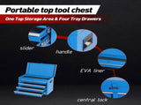Tool Chest, 5-Drawer Rolling Tool Storage Cabinet with Detachable Top Tool Box, Liner, Universal 17471630