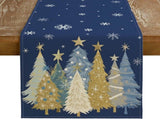 Christmas Table Runner 13x72 Inch, Xmas Trees Snowflakes Holiday Decorative Farmhouse Table 23592970