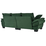 U-Style 85.4" Modern Curved Sofa, Back Upholstered Couch with 2 Decorative Throw Pillows, Corduroy N711P192059C