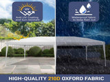 10'x20' Instant Pop Up Canopy Tent White, No Sidewalls Design, 28/22mm Powder Coated Steel Frame, 94300314