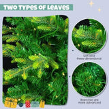 6FT Pre-Lit Aspen Fir Artificial Christmas Tree with Wreath & Garland,Grass Green Xmas Tree with 380 N704P198430F