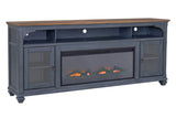 86 in Fireplace TV Stand for TVs up to 95 inches, Corduroy Blue Finish B108P193072