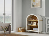 Arched Small Bookcase,Arched Storage Cabinet,Wooden Modern Arched Top Bookshelf 3 Shelves,White 11796895