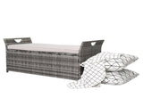 106*52*46cm Iron Frame Can Accommodate Gray Gradient Footstool Locker Rattan Locker 16976080