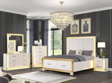 Obsession Contemporary Style 5-Drawer Chest Made with Wood & Gold Finish B009P152666