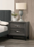 Bedroom Furniture Rustic Grey Oak Simple 1pc Nightstand 2-Drawers Bed Side Table Solidwood B011P248055