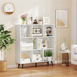 8 Cube Bookcase 3-Tier Modern Storage Organizer with 5 Metal Legs Bookshelves 93527657