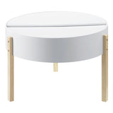 ZUN White and Natural Coffee Table with Hidden Storage B062P186476