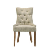 Beige and Salvaged Oak Tufted Back Parson Chairs B062P182743
