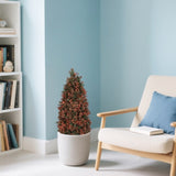 90cm Artificial Boxwood Topiary Tree for Outdoor Porch and Patio Decoration, Red , 2pcs/set W2945P323201