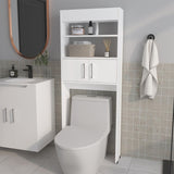 Bisbee 2-Door Over-the-Toilet Bathroom Storage Cabinet Shelf, White B128P287527