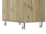 Pantry Cabinet 67" H, Four Doors, One Drawer, Three Internal Shelves, 2 External Storage Shelves, B097133017