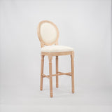Hengming French Country Wooden Barstools With Upholstered Seating , Beige and Natural,set of 2 W212P185932