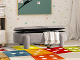 Hugo 49" Oval Fully Upholstered Storage Bench, Boucle B2719P238469