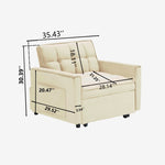 ZUN Sofa bed chair 3 in 1 convertible, recliner, single recliner, suitable for small Spaces with W2564P168263