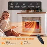 25" Electric Fireplace Heater - 6 Flame Modes , Infrared Heating, Sleep Mode & 37039254