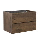 Alice-30W-105,Wall mount cabinet WITHOUT basin, Walnut color, With two drawers, Pre-assembled W1865107123