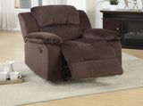 Motion Recliner Chair 1pc Rocker Recliner Couch Living Room Furniture Chocolate Padded Suede Metal B011P163887