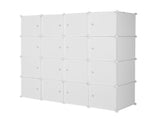 4-layer 16 Cube Organizer Stackable Plastic Cube Storage, Plastic Steel Wire with 3 Clothes Rails, 59827635