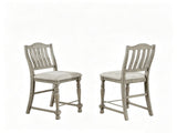 Set of 2 Counter Height Dining Chairs Upholstered Seat Solid Wood Frame Farmhouse Bar Stools with B2770P509606