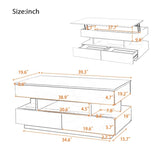 Lift-Top Coffee Table with 2 Drawers, Modern Coffee Table with Adequate Hidden Compartment, 97569503