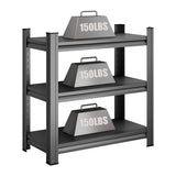 3 Tier Metal Shelf, 31.50 Inch High Freestanding Shelf, Adjustable Divider Unit, Suitable for Home, 20604332