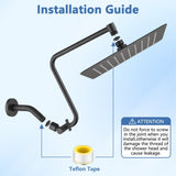 12 inch Adjustable Extension Arm High-pressure Rain Shower Head, Rain Fixed Shower Head W1219P294318