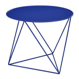 Blue Geometric Metal Base Accent Table B062P186427