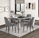 Modern Sleek Design Dining Table 1pc Light Gray Wooden Top Black Finish Metal Legs Dining Furniture B011134426