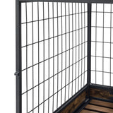 ZUN Furniture Dog Cage Crate with Double Doors. Antique Brown,38.78'' W x 27.36'' D x 32.17'' H. 52622080