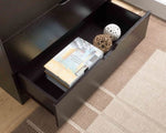 ZUN Modern dark chocolate three drawer chest and clothes storage cabinet with metal drawer glides B107P173530