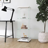 ZUN Glass Display Cabinet with 3 Shelves, One-Door Curio Cabinets for Living Room, Bedroom, Office, W1806118656