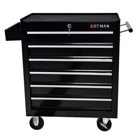 ZUN Rolling Tool Chest, 6 Drawer Tool Box with Wheels, Heavy Duty Industrial Service Cart Storage W1102138406