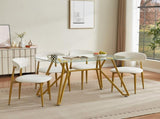47.3-inch rectangular glass dining suitable for 1-6 people, modern style home kitchen dining W1162P306711
