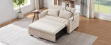 55.9" Convertible Sofa Bed Loveseat Sofa with Three USB Ports, Two Side Pockets, Two Cup Holders and WF322620AAA
