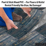 40 Pcs Peel & Stick PVC Flooring, Wood Grain Floor Stickers,Self-Adhesive And Waterproof Tile 04865506