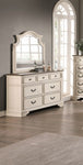 ZUN Antique White Wooden 1pc Dresser Only Bedroom Formal Antique Walnut Top Storage 7-Drawers Dresser B011P236768