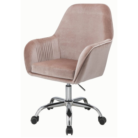 ZUN Peach and Chrome Swivel Office Chair B062P182757