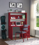 ZUN Red 1-Door Writing Desk with Hutch B062P215482