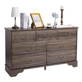 7 Drawer Double Dresser for Bedroom, Wide Storage Cabinet for Living Room Home Entryway,Brown 32734282