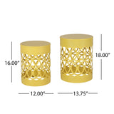 Outdoor Metal S/2 end table 73606.00YLW
